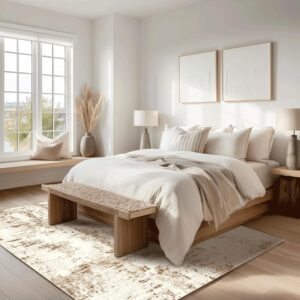 Abstract Washable Area Rug – Modern Easy-Care Design