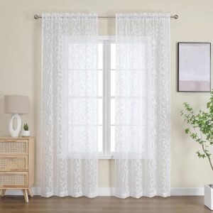 Simple neutral curtains hanging in a calm modern living room