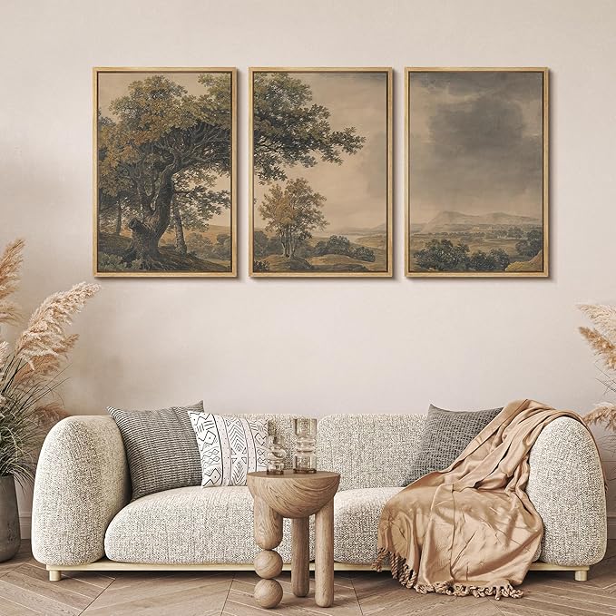 Neutral Landscape Illustration Art Set-1 neutral landscape illustration wall art prints calm decor