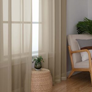 Neutral Linen Blend Curtains – Elegant Light Filtering Drapes