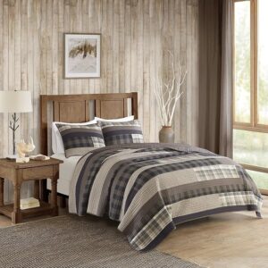 Plaid Cozy Neutral Quilt – Rustic Cottage Bedding