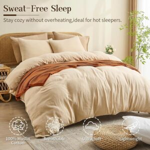 Soft Muslin Neutral Duvet Cover – Lightweight Cozy Bedding