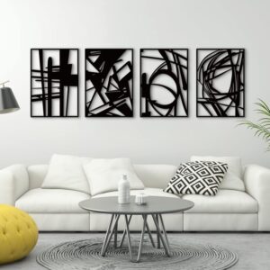Textured Minimalist Abstract Wall Sculptures – Set of 2