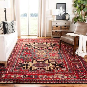 traditional safavieh oriental area rug styled in neutral living room